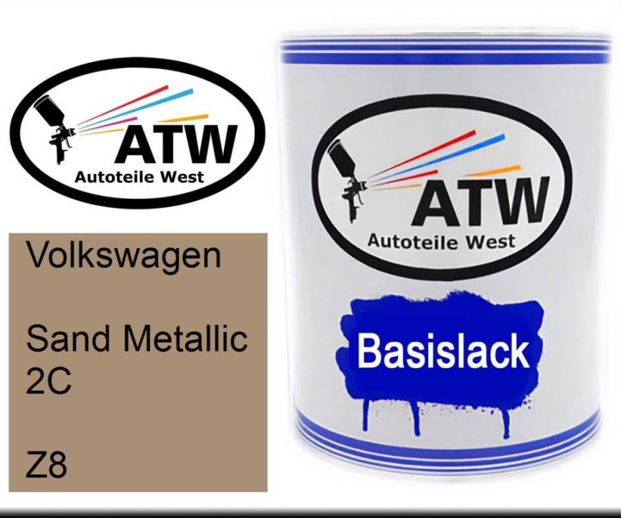 Volkswagen, Sand Metallic 2C, Z8: 1L Lackdose, von ATW Autoteile West.